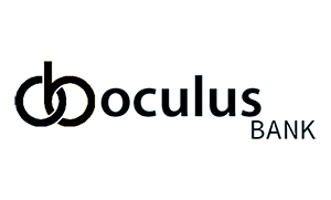 Oculusbanks Horizontal Logo in BW Reverse