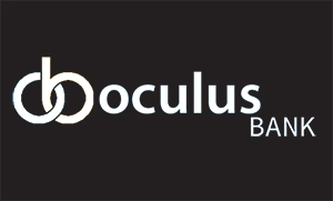 Oculusbanks Horizontal Logo in BW Reverse